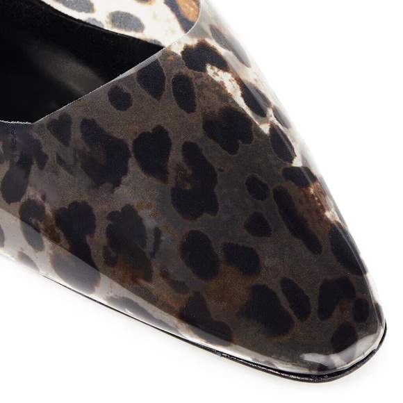 BY FAR Andrea Leopard Print PVC Block Heel Pumps in Black - Picture 4 of 12